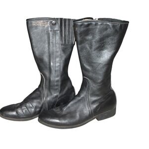 Alpinestars Black Leather Motorcycle Riding Boots Size 11 Italy